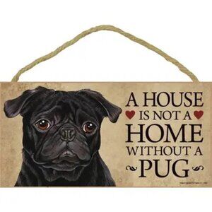 Pug Dog Breed Wood Plaque Sign 8 5" x 10"  Gift